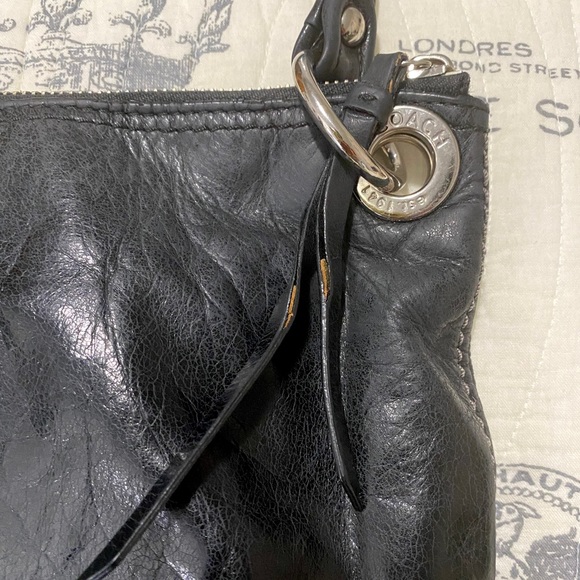 COACH Poppy Leather Hippie Purse Black Leather. Crossbody bag. Handbag. Preowned - Picture 9 of 16